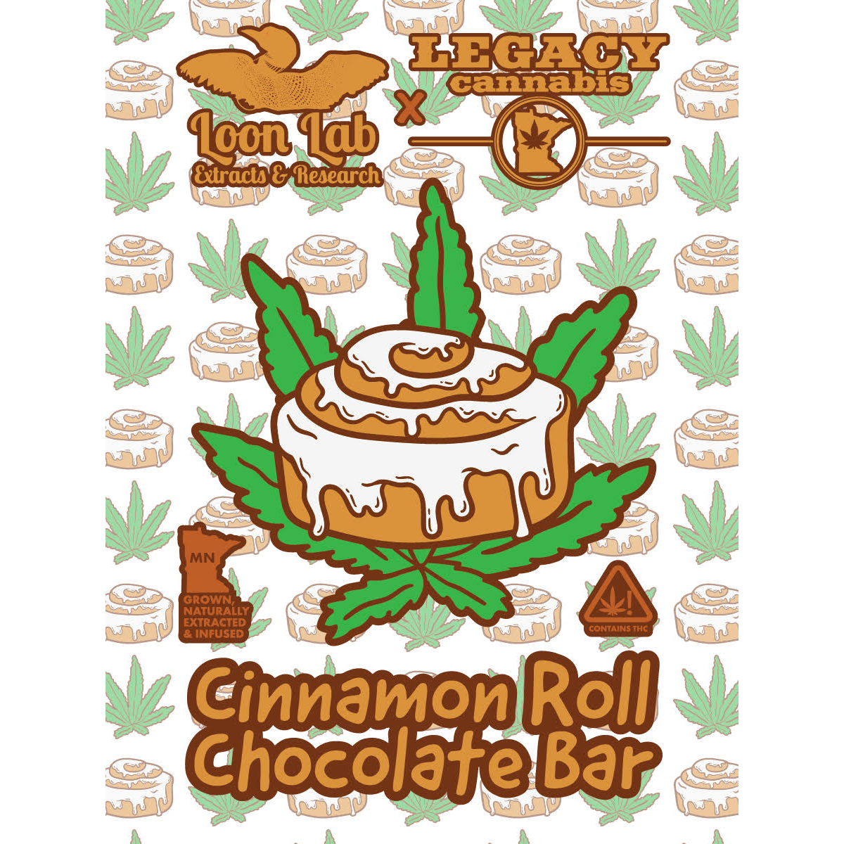 Legacy Cannabis 50mg THC White Chocolate Cinnamon Roll Bar St Paul