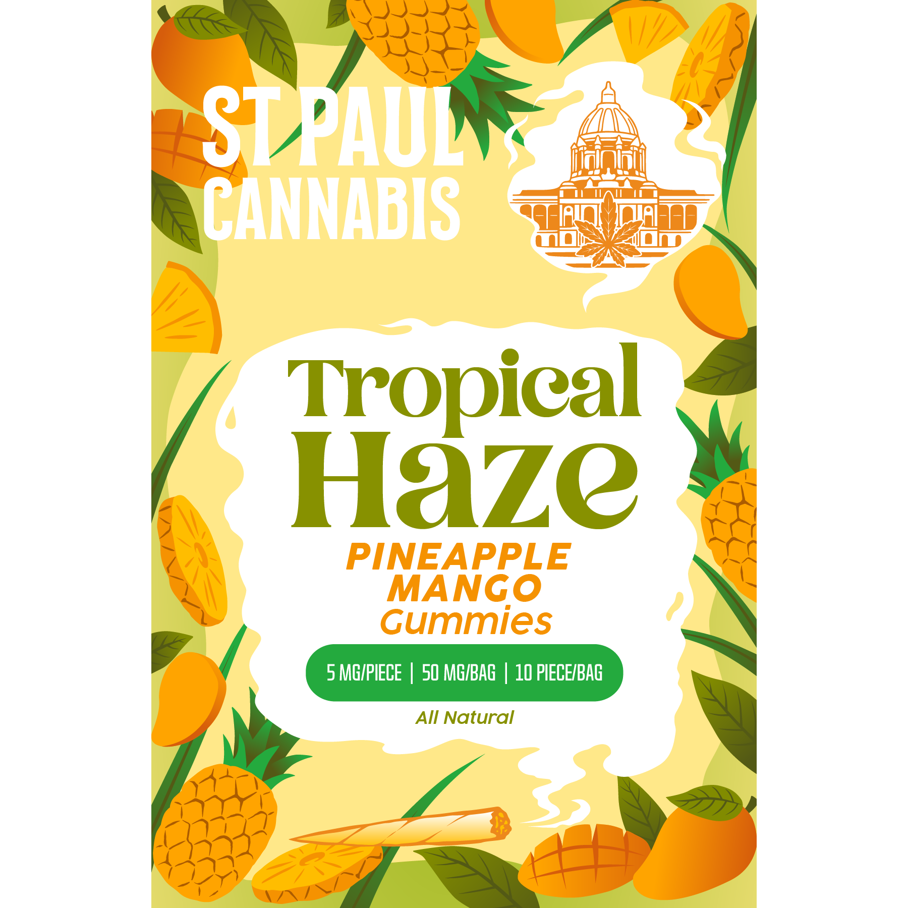 St Paul Cannabis 5mg THC Tropical Haze Gummies Pineapple Mango St Paul Cannabis Dispensary