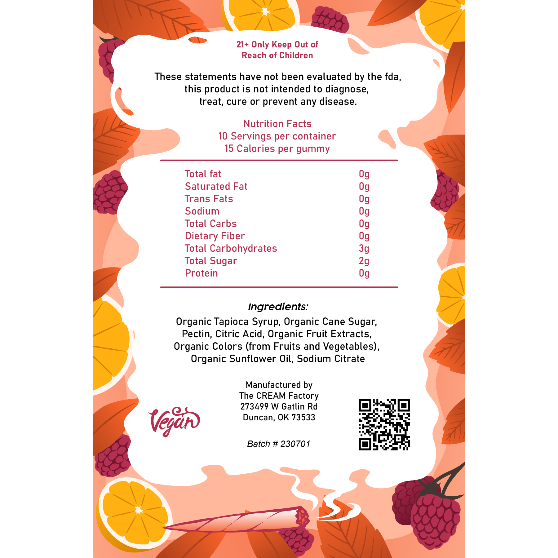 St Paul Cannabis 5mg THC Tropical Haze Gummies Raspberry Lemonade St